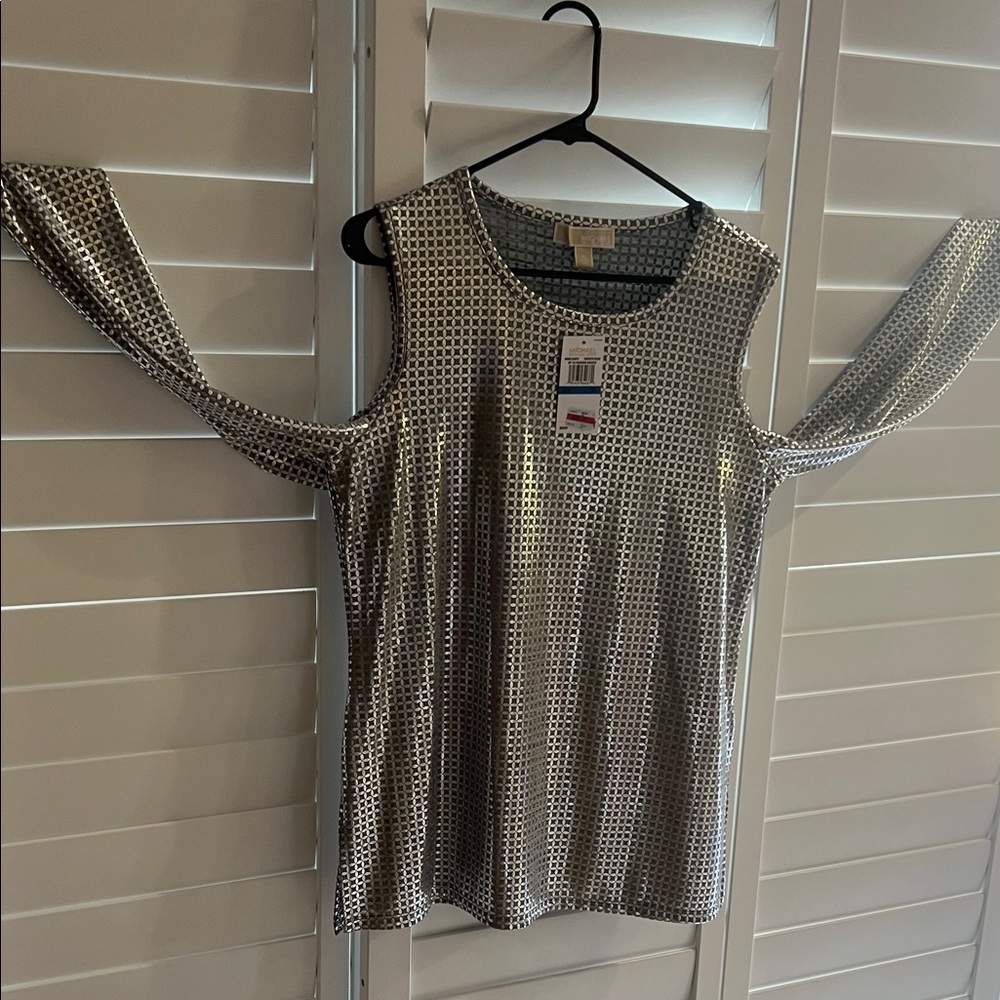 MICHAEL Michael Kors Black and White Patterned Blouse